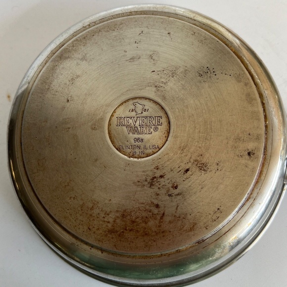 Revere Ware 8” Frying Pan Skillet Stainless Steel 96a No Lid Clinton USA Frypan - Picture 8 of 8